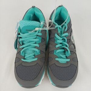 Skechers NWT Synergy Flexsole Grey Blue Synthetic Active Sneakers Women 7.5